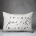 thumbnail image 2 of Creative Products Front Porch Sittin' White and Grey 14x20 Indoor / Outdoor Pillow, 2 of 2