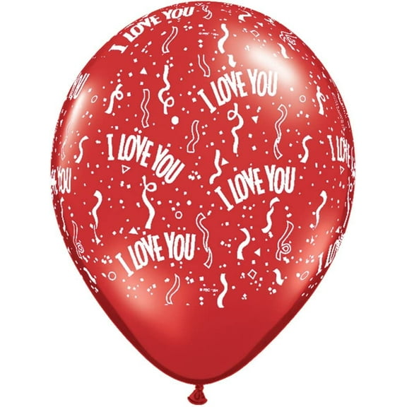 Qualatex Pioneer Balloon Company 76775 I Love You-a-Round, 11", Ruby Red