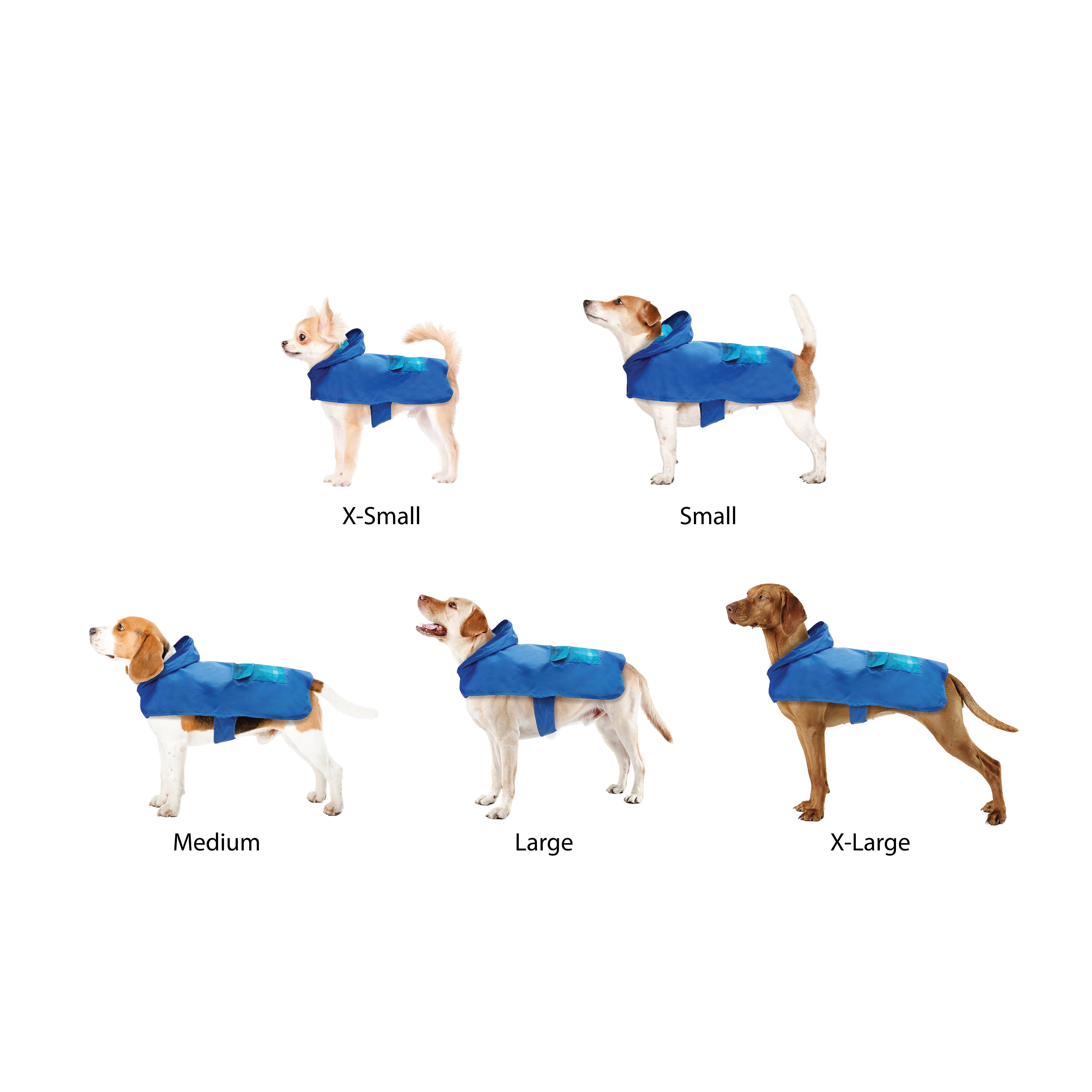 Best Furry Friends Raincoat for Dogs or Cats, Blue Ombre, X-Small
