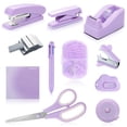 thumbnail image 1 of Kit de accesorios de escritorio Kogcmetl Purple con grapadora, perforadora, etc., 1 of 7