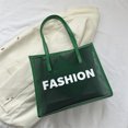 thumbnail image 4 of Bolso de playa para mujer, 2 uds., bolso de mano de malla, bolso de mano de PU para niñas, bolsos de compras (verde), 4 of 6