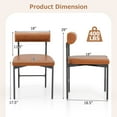 thumbnail image 3 of Gymax Dining Chair Set of 2 Faux Leather Upholstered Kitchen Side Chair w/ Curved Brown, 3 of 7