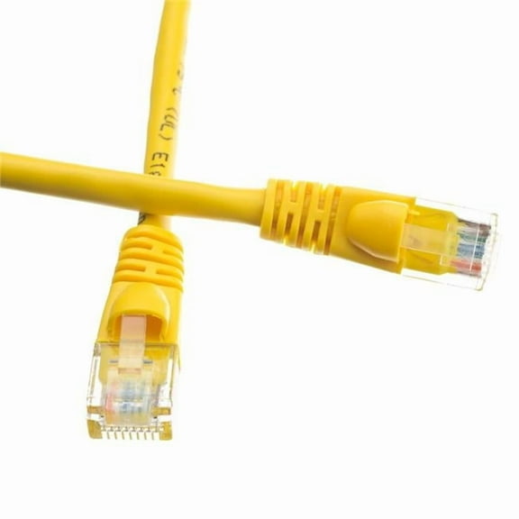 Cat5e Yellow Ethernet Patch Cable, Snagless & Molded Boot - 2 ft.