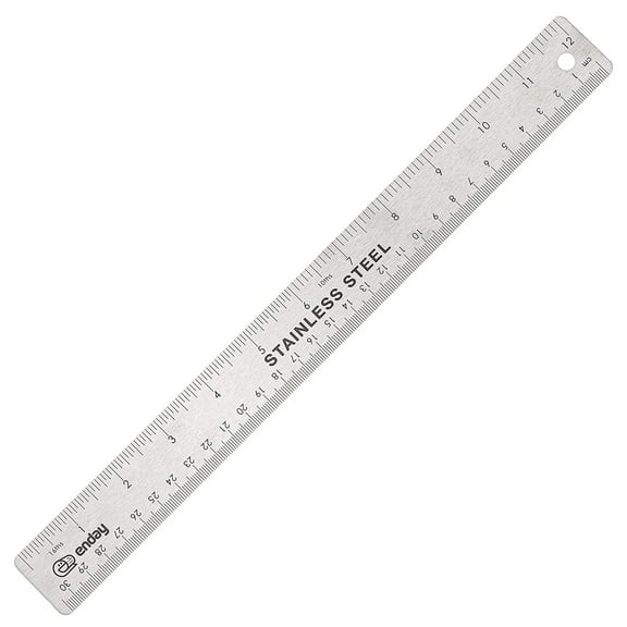 Enday Metal Ruler 12 Inch Stainless Steel Straight Edge Ruler, Pack of 1