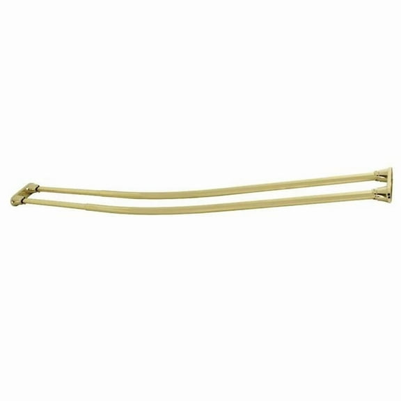 Kingston Brass CCD2172 60-72 in. Edenscape Stainless Steel Adjustable Double Curved Shower Curtain Rod, Polished Brass
