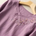 thumbnail image 6 of Young Womens Clothes Kelon Womens Tops Short Sleeve Shirts Cowl Neck Embroidered Shirt Dressy Casual Work Blouses Fashion Boho Clothes, XL, 6 of 6