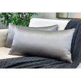 thumbnail image 3 of Aiking Home 12x24 Inches Faux Silk Rectangular Throw Pillow Cover, Zipper Closure, Charcoal (Set of 2), 3 of 6