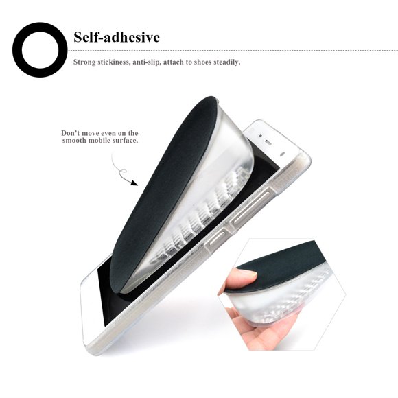 Plantillas Almohadillas de silicona invisibles que se pueden cortar para alturas adicionales Almohadillas para pies, levanta alturas más altas, alivia el dolor de pies hombres Mujeres (2.5cm-Hombres) Ecomeon  no