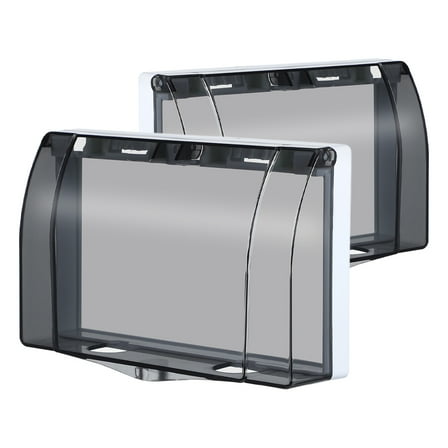 Toyvian 2pcs Outdoor Receptacle Cover Black Plastic Waterproof Protective for Indoor Use