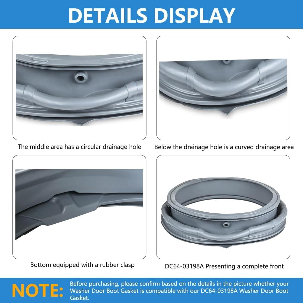 Quick Install Rubber Washing Machine Door Seal Replacement Environmental Friendly Soft handling Frequent Use