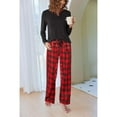 thumbnail image 2 of MLDRA Womens Pajamas Set Plaid Pjs Long Sleeve Crew Neck Lounge Top with Long Pants 2 Piece Sleepwear, 2 of 6