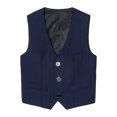 thumbnail image 1 of XASZHN Boy's 4 Button Formal Suit Vest Navy_004 4-5 Years, 1 of 4