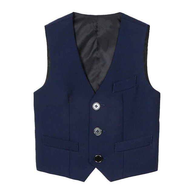 XASZHN Boy's 4 Button Formal Suit Vest Navy_004 15-16 Years