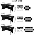 thumbnail image 4 of GFDYREE Spandex Tablecloth 6FT Stretch Table Cover Fitted Rectangular Tables, Universal Stretch Patio Table Cloth for Wedding, Banquet, Party and Event（Black, 6FT, 4 of 7