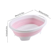 Foldable Laundry Tub, Thick Plastic Round Basin, Portable Washing Container, Collapsible Tub for Home Travel Outdoor Laundry Use