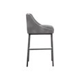 thumbnail image 3 of Sunpan Dalary 30" Contemporary Faux Leather Barstool with Metal Legs in Stone, 3 of 7