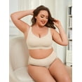 thumbnail image 3 of Wingslove Women's Wireless Bra Plus Size Support and Lift Full Coverage Bra Smooth Comfort T Shirt Bra Large Breast, White 4XL, 3 of 6