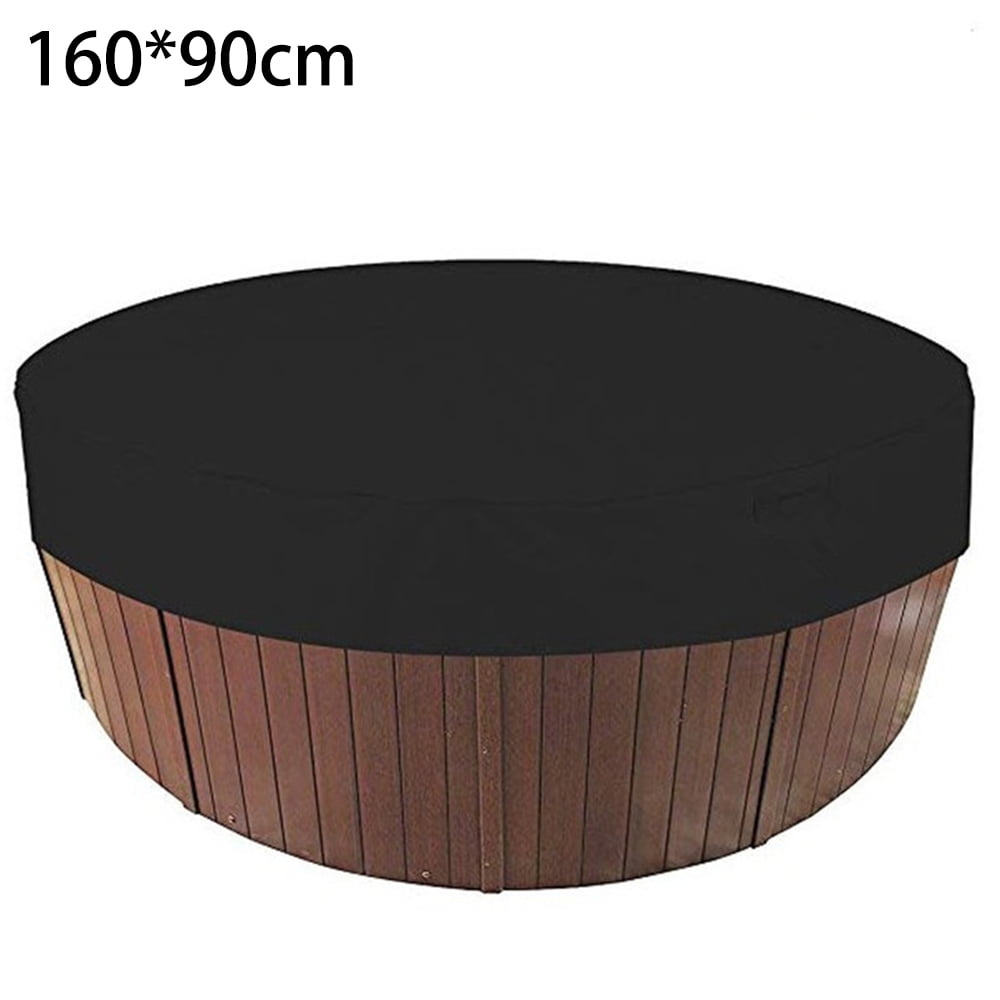 1set Black Round Bathtub SPA Waterproof Cover Canopy Daily Cover Dust Cover 