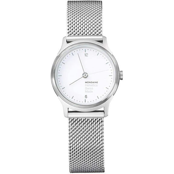 Mondaine Helvetica 26mm Steel White Dial Ladies Quartz Watch MH1.L1110.SM