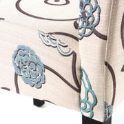 Noble House Asher Indoor Fabric Dining Chairs, Set of 4, Beige,Blue,Espresso