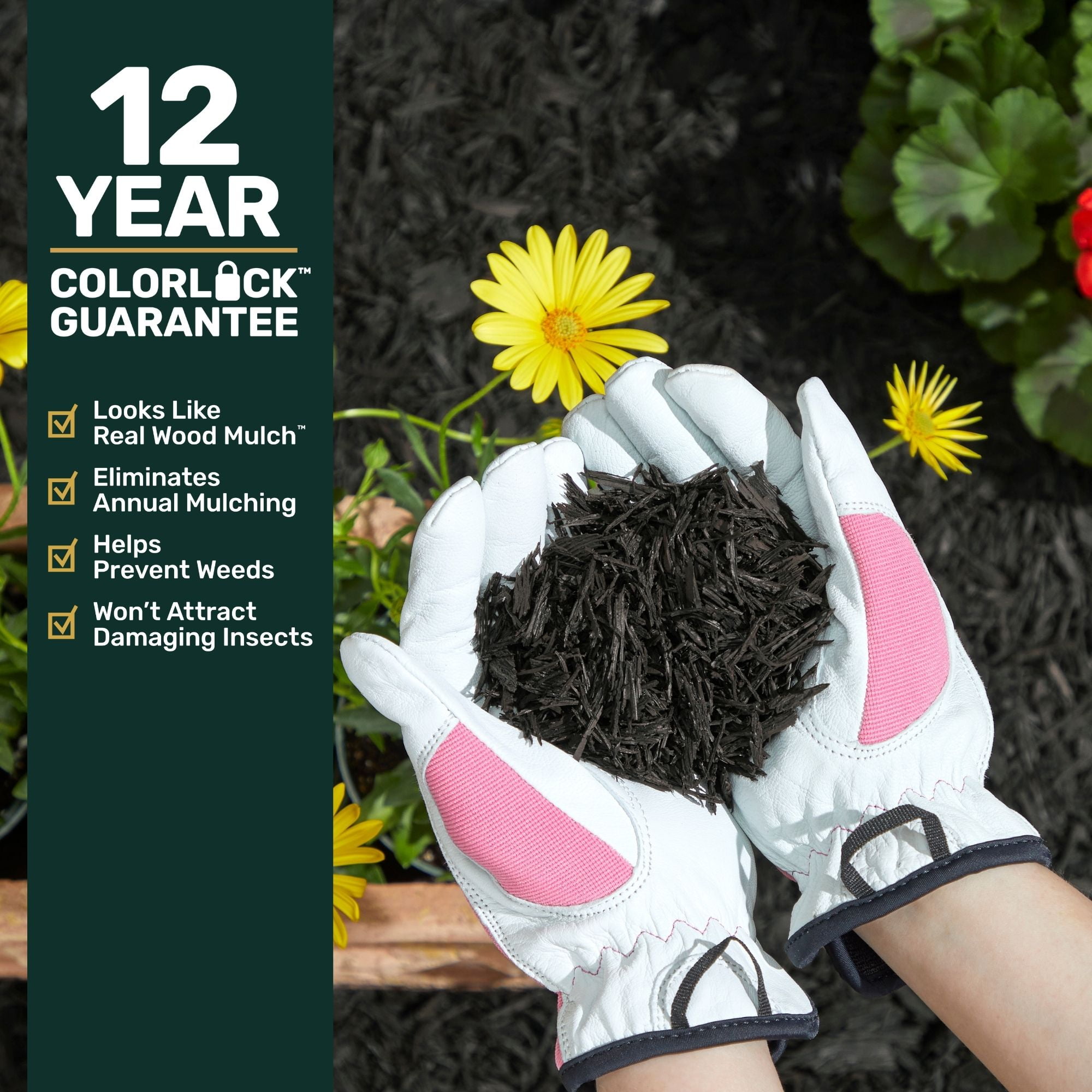 GroundSmart Black Shredded Rubber Mulch, 1.5 Cu Ft