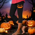 thumbnail image 2 of Bovemsi Womens Pants Casual Vacation Outfits for Women Black High Waist Stretchy Halloween Graphic Yoga Pants, 7/8 Length Slim Workout Running Leggings XL, 2 of 4