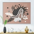 thumbnail image 2 of Designart 'Leopard High-Heeled Shoes On Tropical Leaves' Modern Framed Canvas Wall Art Print, 2 of 5