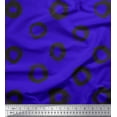 thumbnail image 1 of Soimoi Blue Rayon Fabric Line & Circle Geometric Print Fabric by the Yard 42 Inch Wide, 1 of 3