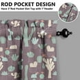 thumbnail image 5 of Kitchen Curtains 24 Inch Short - 3 Panel Set, Rod Pocket Window Curtain with Boho Cactus and Succulent Art, 100% Polyester for Farmhouse, Cafe, Kitchen, Bedroom, Easy Wash, 5 of 6
