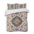 thumbnail image 2 of Quilts Queen Size, Boho Chic Ethnic Soft Comforter Bedding Set for Bed, Orange Blue Vintage Tribes Lightweight Quilted Bedspread with Pillow Cover(2 Pieces) for All Season, 90x96 Inch, 2 of 6