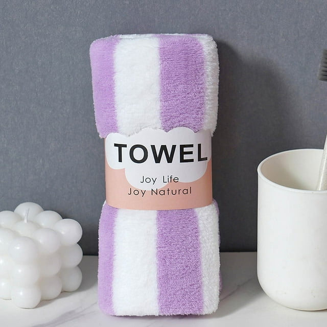 Boovnll Serviettes à Main, Serviette en Velours Super Absorbante et Douce, Serviette de Lavage du Visage à Rayures Colorées, Serviette Cadeau Douce pour Enfants pour la Maison, Serviettes à Main pour la Salle de Bain, Serviettes