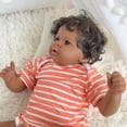 thumbnail image 4 of Realistic Reborn Baby Dolls 21 inch African American Real Life Newborn Cloth Body & Vinyl Limbs with Outfit and Feeding Toy for Age 3 And Up, 4 of 4