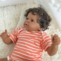 Realistic Reborn Baby Dolls 21 inch Full Body Black Newborn Real Baby Dolls Cloth Body & Vinyl Limbs with Doll Accessories for Kids Age 3