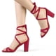 thumbnail image 2 of Sandalias De Tacón Alto De Bloque Dedo Abierto Con Cordones Para Mujer Rot 39, 2 of 7