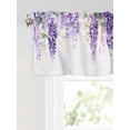 thumbnail image 6 of Valances for Windows Purple Floral Rod Pocket Cafe Window Treatments Valance Curtains for Kitchen Bathroom Laundry Basement Windows 54"x18", 6 of 9