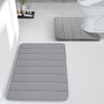 thumbnail image 1 of Juego de 2 alfombrillas de baño de espuma viscoelástica Kabnic | Alfombras de baño extrasuaves, antideslizantes y absorbentes para suelo, sala y ducha | Gris, 1 of 8