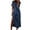 summer dresses-Blue, variant on Brilliant Dresses for Women Plus Size on Women Summer Casual Short Sleeve V-Neck Stripe Dress Slit Hem Loose Dress Yellow XXL