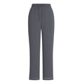 thumbnail image 4 of ClodeEU Women's Ice Silk Drawstring Wide Leg Pants ,Solid Color Loose Fit Casual Trousers Gray,Womens Plus XL, 4 of 7
