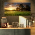 thumbnail image 1 of Fenced Ranch at Sunrise - Landscape Canvas Art Print, 1 of 3