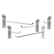 SSWBasics Slatwall Hook Bundle - 50 chrome slat hooks (2" 4" 6" 8" 10")- Chrome Metal