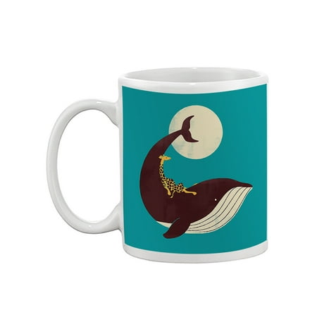 

Image Conscious Giraffe On A Whale Mug - Jay Fleck Designs 11 fl oz Ceramic Mug