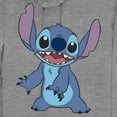 thumbnail image 2 of Junior's Lilo & Stitch Happy to See Me Cowl Neck Sweatshirt Gray Heather X Small, 2 of 4