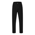 thumbnail image 3 of XIAONU Men's Black Pleated Dress Pants Belted Waist Formal Trousers Classic Business Office Event Pant, 3 of 4