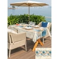 thumbnail image 5 of Outdoor Tablecloths with Umbrella Hole & Zipper, Beach Coastal Beige Rectangle Tablecloth 60x120 Inch, Nautical Shell Starfish Coral Summer Waterproof Table Cloth, Patio/Pool/Picnic Table Covers, 5 of 8