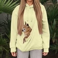 thumbnail image 2 of mgoYE Womens Pet Pouch Hoodies Oversized Cat and Dog Pouch Sweatshirt Puppy Animal Carriers Comfy Pullover Hoodie with Pockets(Light Yellow,M), 2 of 6