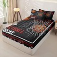 thumbnail image 2 of Homewish Basketball Sport Game Zipper Full Size Comforter Sets with Fitted Sheet and 2 Pillowcases For Kids,Boys Ball Gaming Zipper Bedding Set,Black Reversible,4 Pieces, 2 of 7