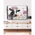thumbnail image 3 of Outdoor TV Cover 48 to 50 Inch Weatherproof, Farmhouse Rustic Waterproof TV Screen Protector for Outside Decor with Zipper and Pocket 48"L x 30"H , Wildflowers Cow Wood Texture Black White, 3 of 7