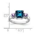thumbnail image 4 of Sterling Silver Rhodium London Blue Topaz, Amethyst & Diamond Ring, 4 of 6