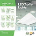 thumbnail image 2 of GREENLIGHTDEPOT 2 Pack 30W LED Troffer Light 2x2 FT, 0-10V Dimmable - 4000K, 5000K CCT, High Lumen Efficacy 125lm/w, Internal Microwave Sensor (UL + DLC 5.1), 2 of 9