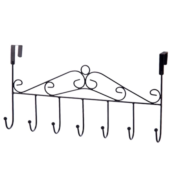 Bewildely Soporte de suspensión de Metal para puerta, 7 ganchos, ganchos para abrigos y toallas, estante de almacenamiento colgante, accesorios Type3 NO3 Bewildely JJ16438-02